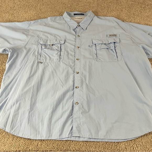 Columbia PFG Shirt Mens 5X Vented Fishing Boating Button Up Bahama Pockets T673 - Picture 1 of 10